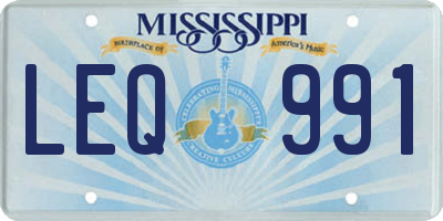 MS license plate LEQ991