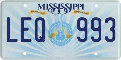 MS license plate LEQ993
