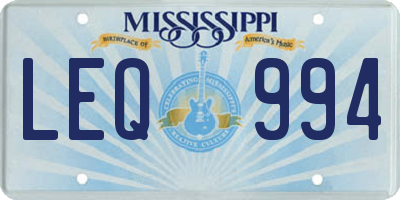 MS license plate LEQ994