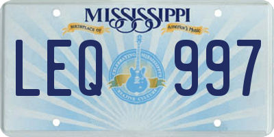 MS license plate LEQ997