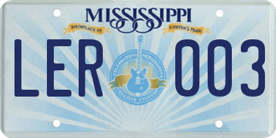 MS license plate LER003