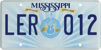 MS license plate LER012