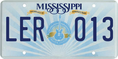 MS license plate LER013