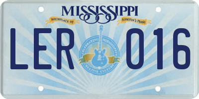 MS license plate LER016