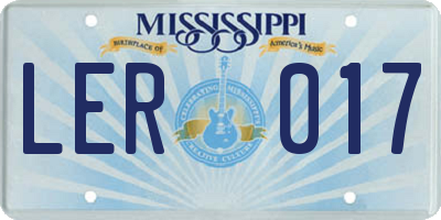 MS license plate LER017