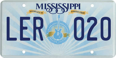 MS license plate LER020