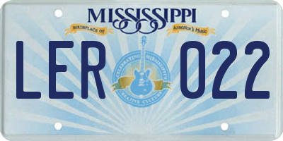 MS license plate LER022