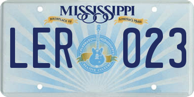 MS license plate LER023