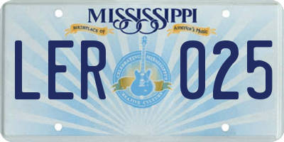 MS license plate LER025