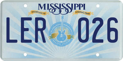 MS license plate LER026