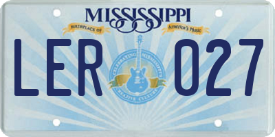 MS license plate LER027