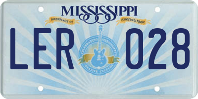 MS license plate LER028