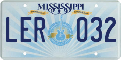 MS license plate LER032
