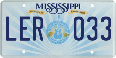 MS license plate LER033