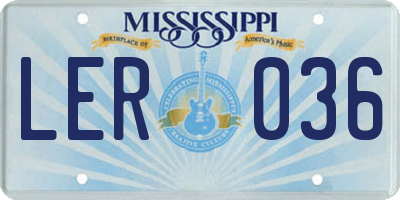 MS license plate LER036