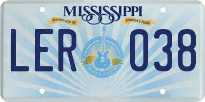 MS license plate LER038