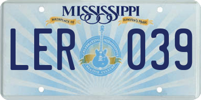MS license plate LER039