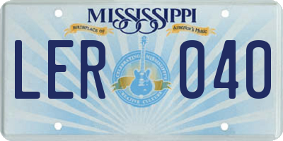 MS license plate LER040