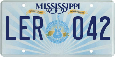 MS license plate LER042
