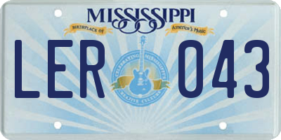 MS license plate LER043