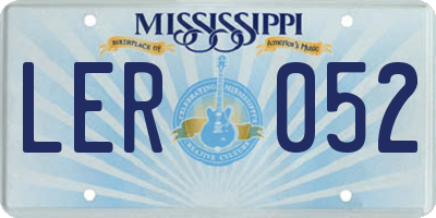 MS license plate LER052