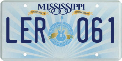 MS license plate LER061