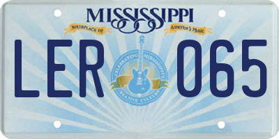 MS license plate LER065