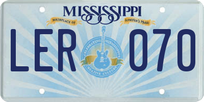 MS license plate LER070