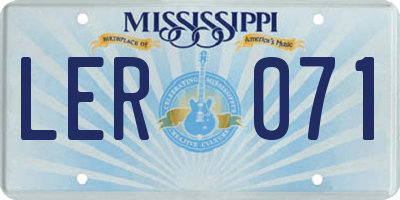 MS license plate LER071