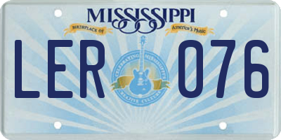 MS license plate LER076