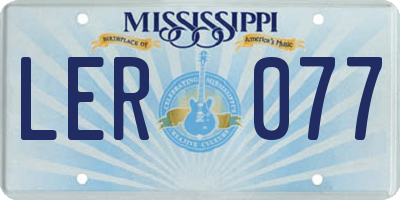 MS license plate LER077