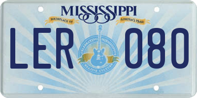 MS license plate LER080