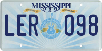 MS license plate LER098
