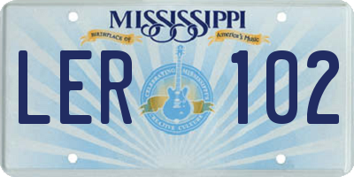 MS license plate LER102