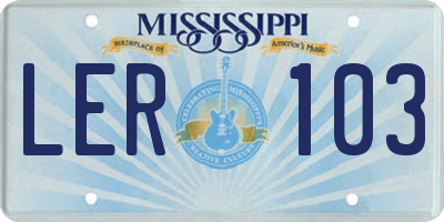 MS license plate LER103