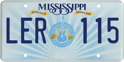 MS license plate LER115