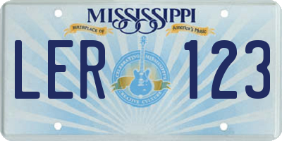 MS license plate LER123