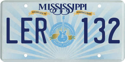 MS license plate LER132