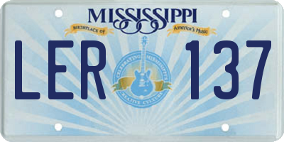 MS license plate LER137