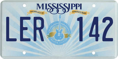 MS license plate LER142