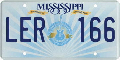MS license plate LER166