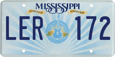 MS license plate LER172