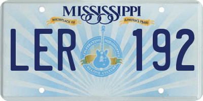MS license plate LER192