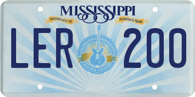 MS license plate LER200