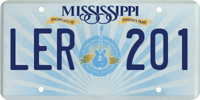 MS license plate LER201
