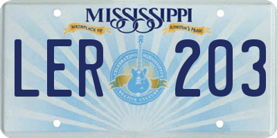 MS license plate LER203