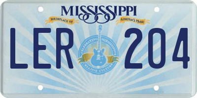 MS license plate LER204