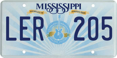 MS license plate LER205