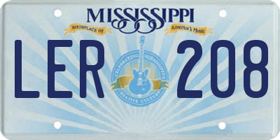 MS license plate LER208
