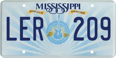 MS license plate LER209